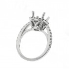 0.57 Cts. Cushion Cut Diamond Engagement Ring Setting With Halo
